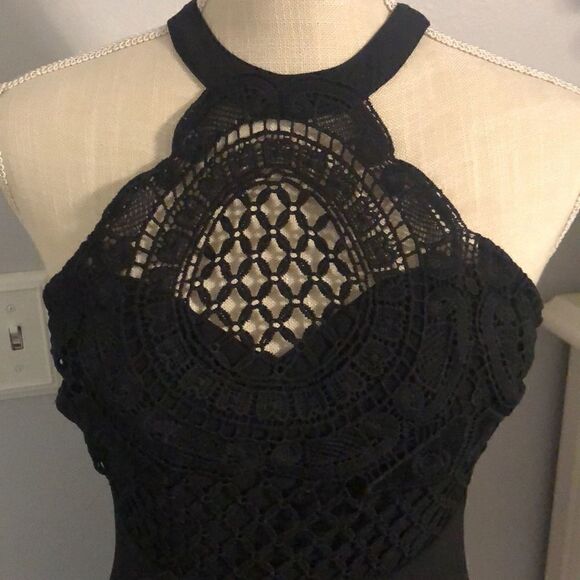 Womens Juniors Lulus Black Lace Dress XS‎ - Picture 2 of 5